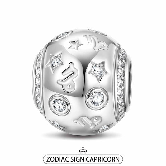 gon- Capricorn Tarnish-resistant Silver Constellation Charms In White Gold Plated