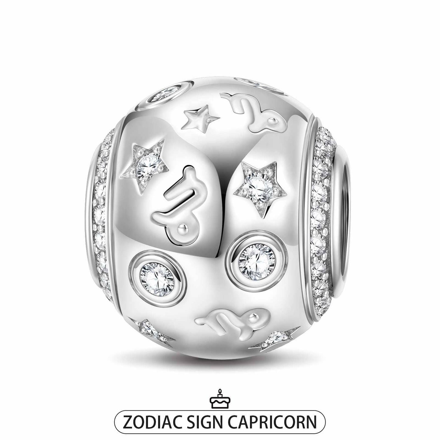Capricorn Tarnish-resistant Silver Constellation Charms In White Gold Plated