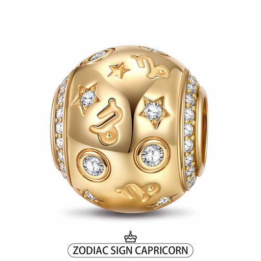 gon- Capricorn Tarnish-resistant Silver Constellation Charms In 14K Gold Plated