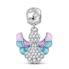 Little Dancing Angel Tarnish-resistant Silver Dangle Charms With Enamel In White Gold Plated