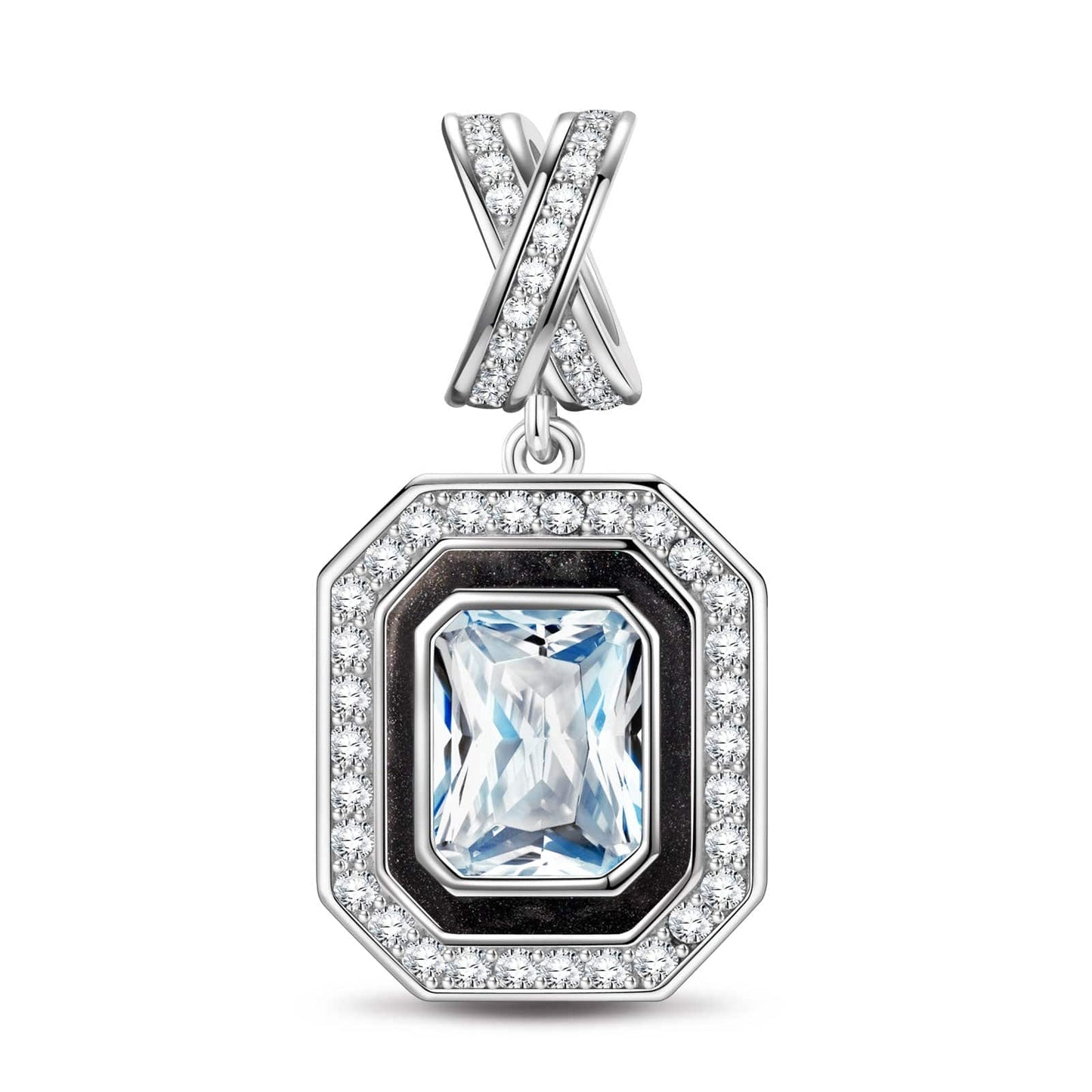 Timeless Glam Tarnish-resistant Silver Charms In White Gold Plated