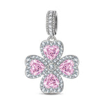 Dazzling Clover Tarnish-resistant Silver Charms In White Gold Plated