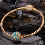 Roaming in the Sea Tarnish-resistant Silver Charms With Enamel In 14K Gold Plated