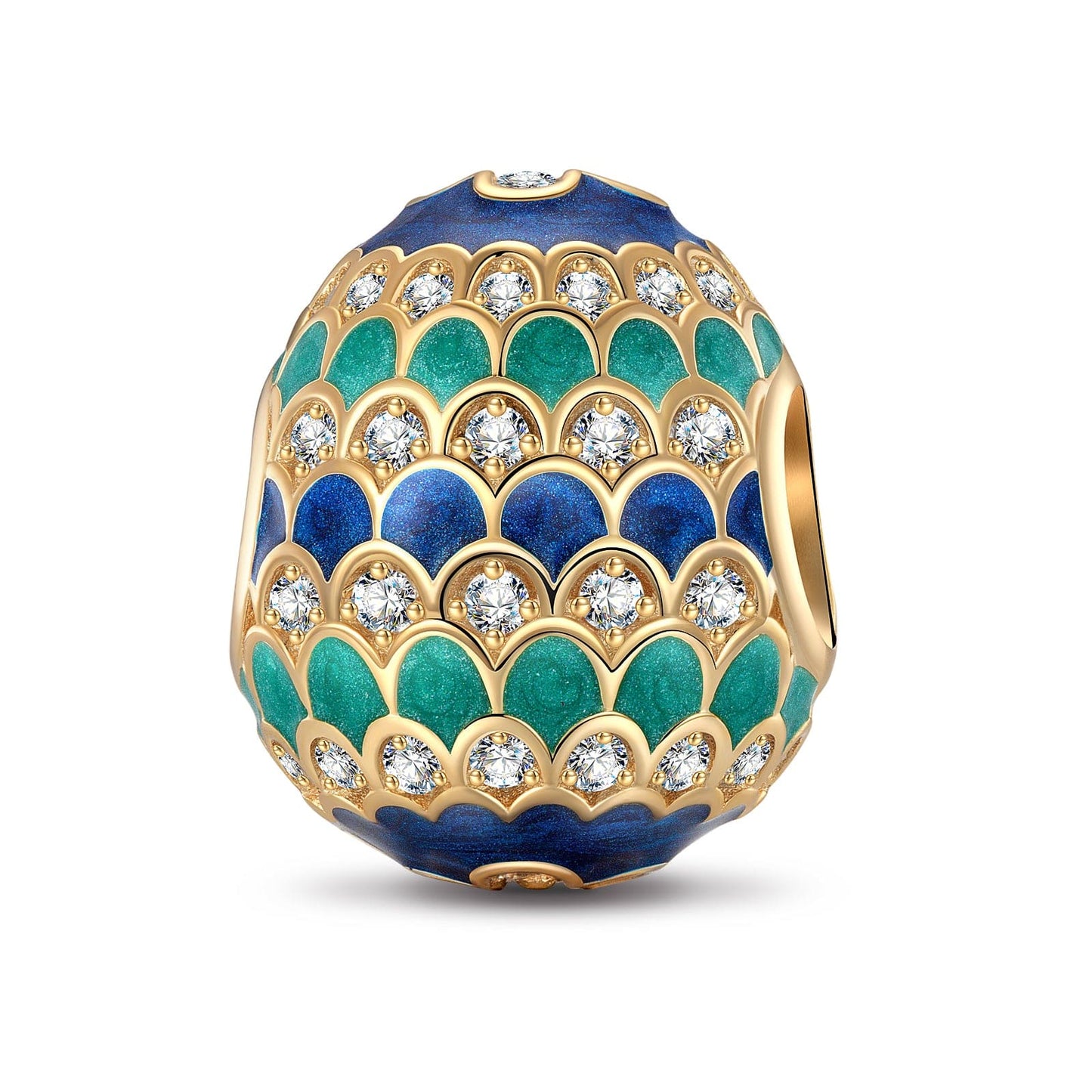 Colorful Celebration Tarnish-resistant Silver Easter Egg Charms With Enamel In 14K Gold Plated