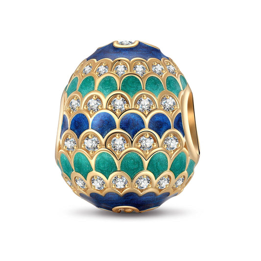 gon- Colorful Celebration Tarnish-resistant Silver Easter Egg Charms With Enamel In 14K Gold Plated