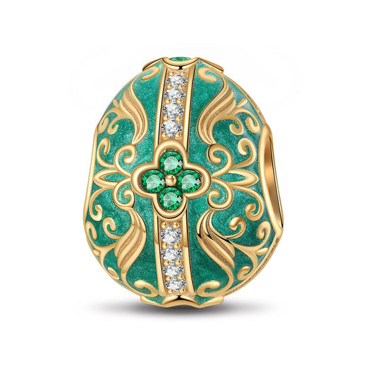 gon- Renewal and Rebirth Tarnish-resistant Silver Easter Egg Charms With Enamel In 14K Gold Plated