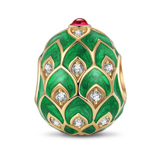 gon- Blooms and Joy Tarnish-resistant Silver Easter Egg Charms With Enamel In 14K Gold Plated