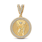 Victory Goddess Tarnish-resistant Silver Charms In 14K Gold Plated