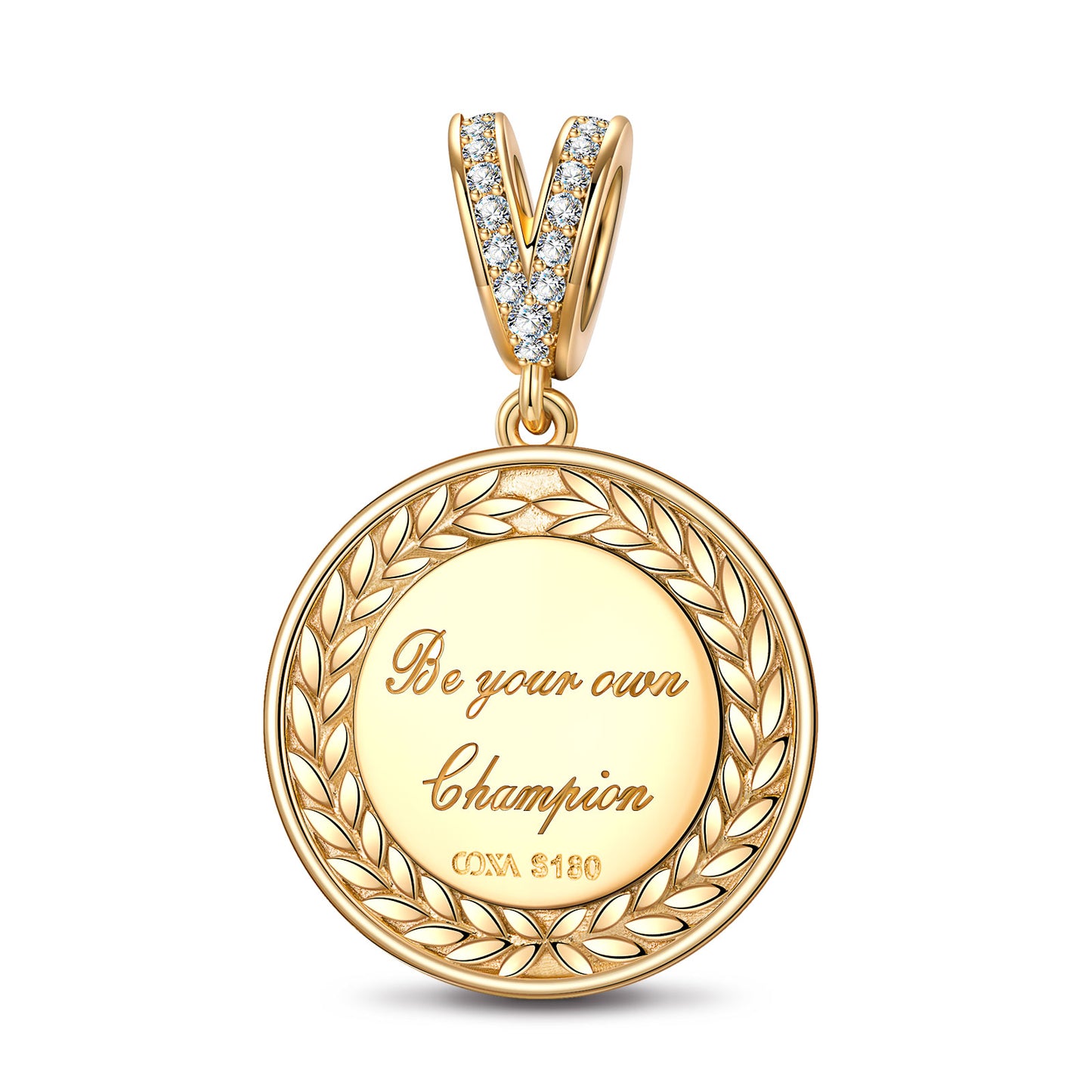 Victory Goddess Tarnish-resistant Silver Charms In 14K Gold Plated