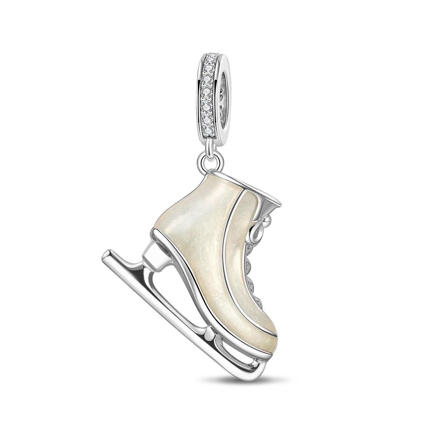 Ice Fairies Tarnish-resistant Silver Dangle Charms In White Gold Plated