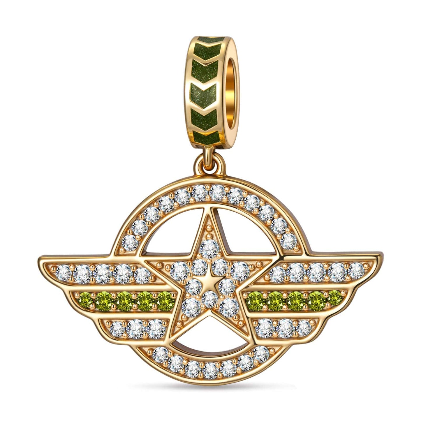 Soaring Defenders Tarnish-resistant Silver Dangle Charms In 14K Gold Plated