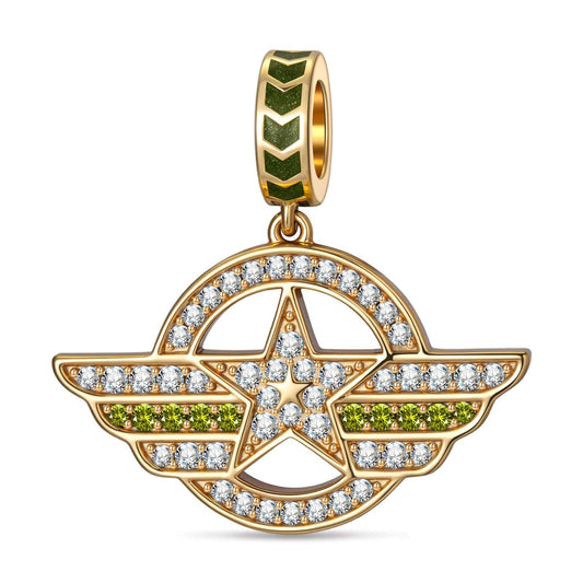 gona- Soaring Defenders Tarnish-resistant Silver Dangle Charms In 14K Gold Plated