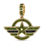 Soaring Defenders Tarnish-resistant Silver Dangle Charms In 14K Gold Plated