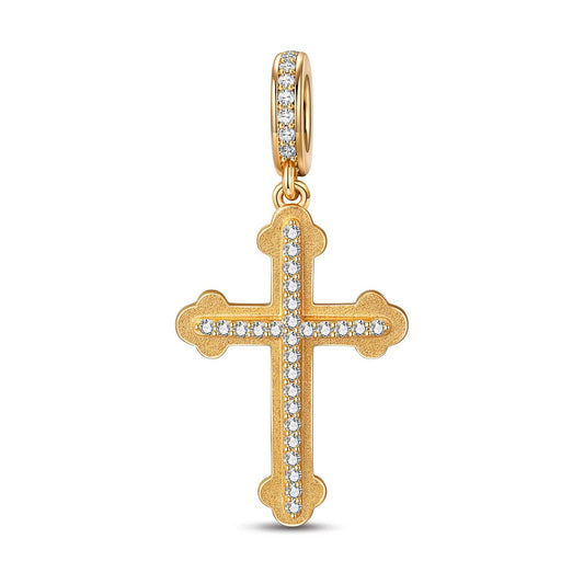 gon- Faith Cross Tarnish-resistant Silver Dangle Charms In 14K Gold Plated