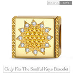 Romantic Sunflower Tarnish-resistant Silver Rectangular Charms In 14K Gold Plated