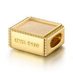 Beauty Captured Tarnish-resistant Silver Rectangular Charms In 14K Gold Plated