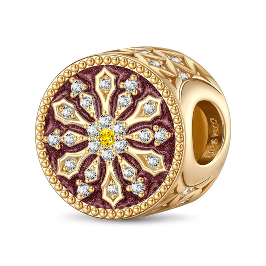 gon- Glamorous and Bustling Tarnish-resistant Silver Charms With Enamel In 14K Gold Plated