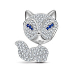 Gorgeous Long-Tailed Fox Tarnish-resistant Silver Charms In White Gold Plated