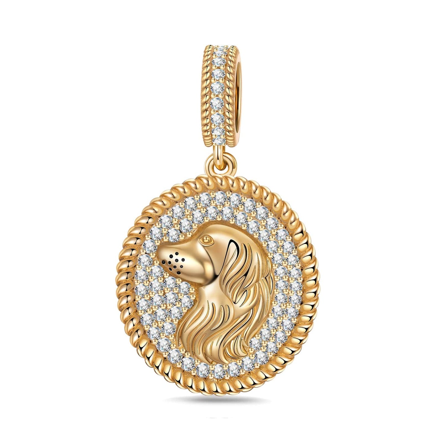 Elegant Poodle Tarnish-resistant Silver Dangle Charms In 14K Gold Plated