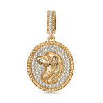 Elegant Poodle Tarnish-resistant Silver Dangle Charms In 14K Gold Plated