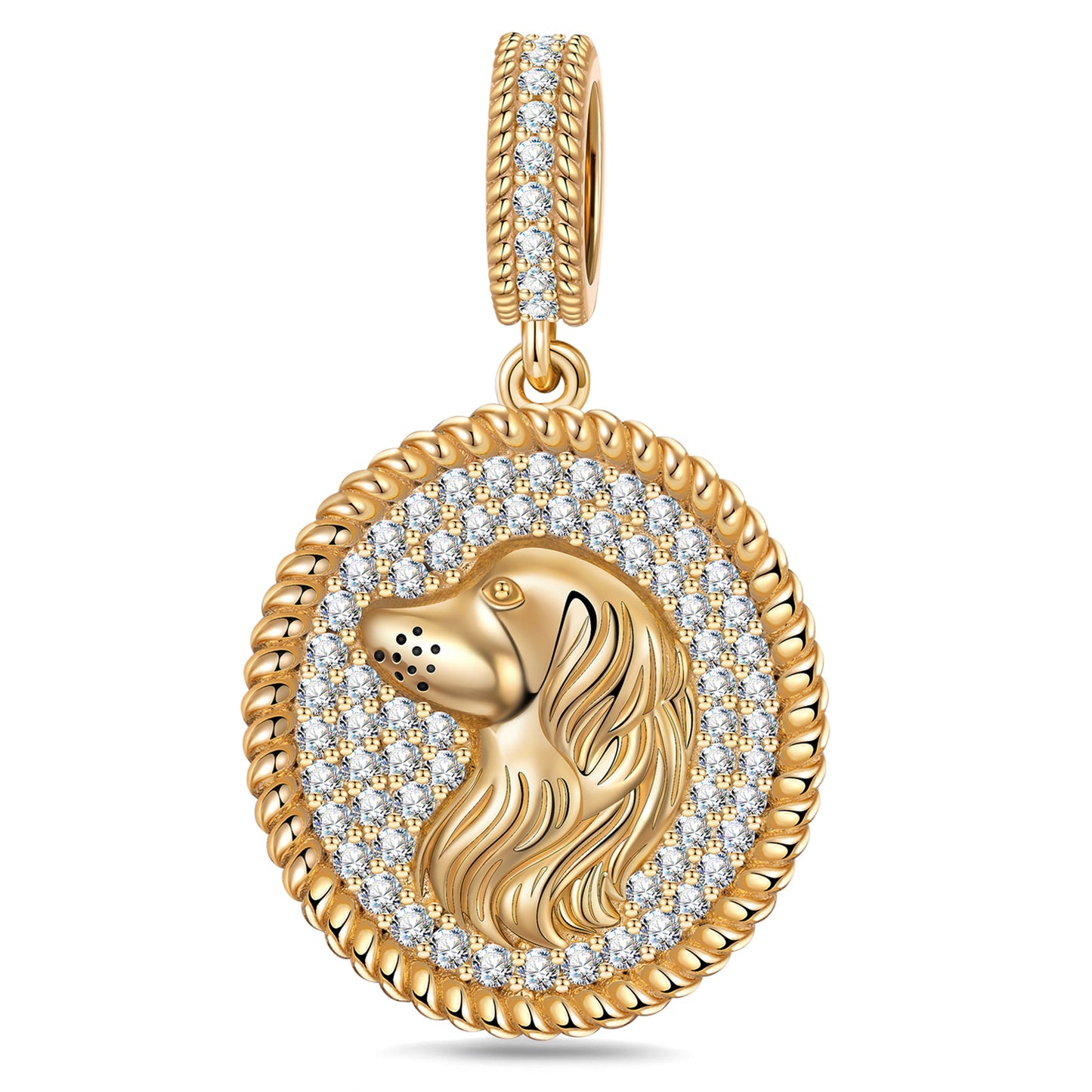 Elegant Poodle Tarnish-resistant Silver Dangle Charms In 14K Gold Plated