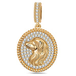 Elegant Poodle Tarnish-resistant Silver Dangle Charms In 14K Gold Plated