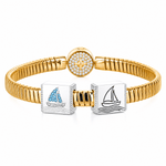 Seafaring Sailboat Tarnish-resistant Silver Rectangular Charms In White Gold Plated