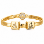 Seafaring Sailboat Tarnish-resistant Silver Rectangular Charms In 14K Gold Plated