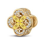 Clover Brilliance Tarnish-resistant Silver Charms In 14K Gold Plated