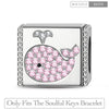 Enormous Whale Tarnish-resistant Silver Rectangular Charms In White Gold Plated