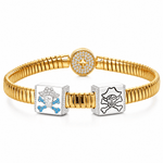 Pirate Captain Tarnish-resistant Silver Rectangular Charms In White Gold Plated