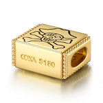 Pirate Captain Tarnish-resistant Silver Rectangular Charms In 14K Gold Plated