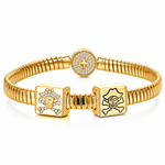 Pirate Captain Tarnish-resistant Silver Rectangular Charms In 14K Gold Plated