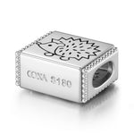 Playful Hedgehog Tarnish-resistant Silver Rectangular Charms In White Gold Plated