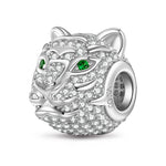 Swift Cheetah Tarnish-resistant Silver Charms In White Gold Plated