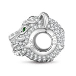 Swift Cheetah Tarnish-resistant Silver Charms In White Gold Plated