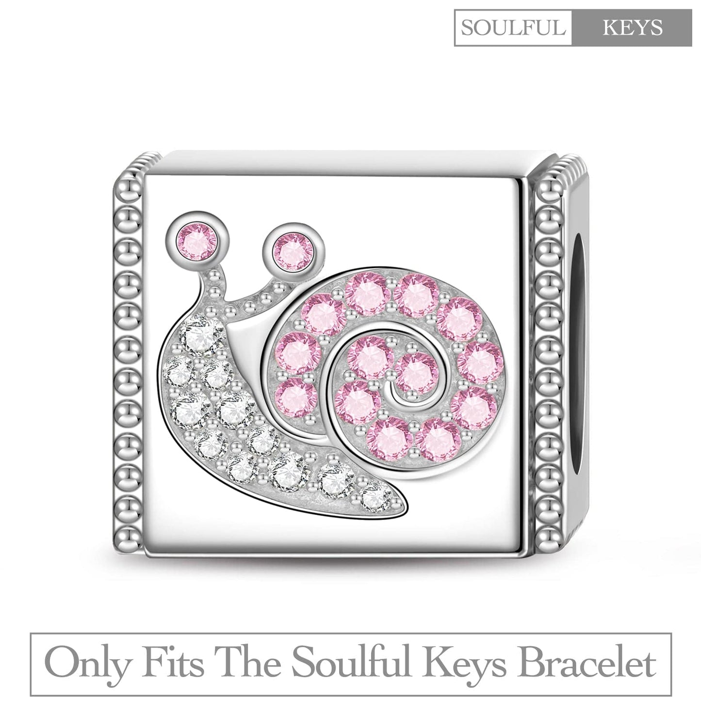 Quiet Snail Tarnish-resistant Silver Rectangular Charms In White Gold Plated