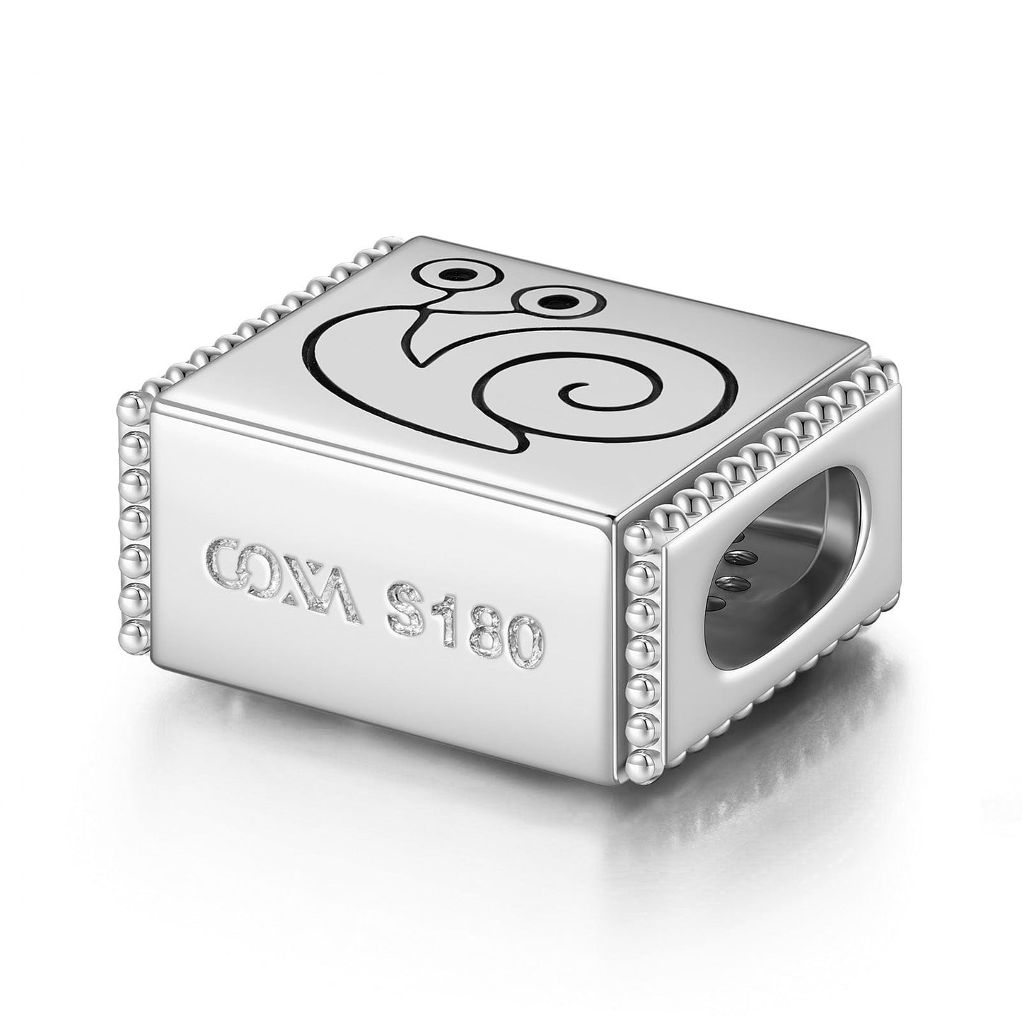 Quiet Snail Tarnish-resistant Silver Rectangular Charms In White Gold Plated