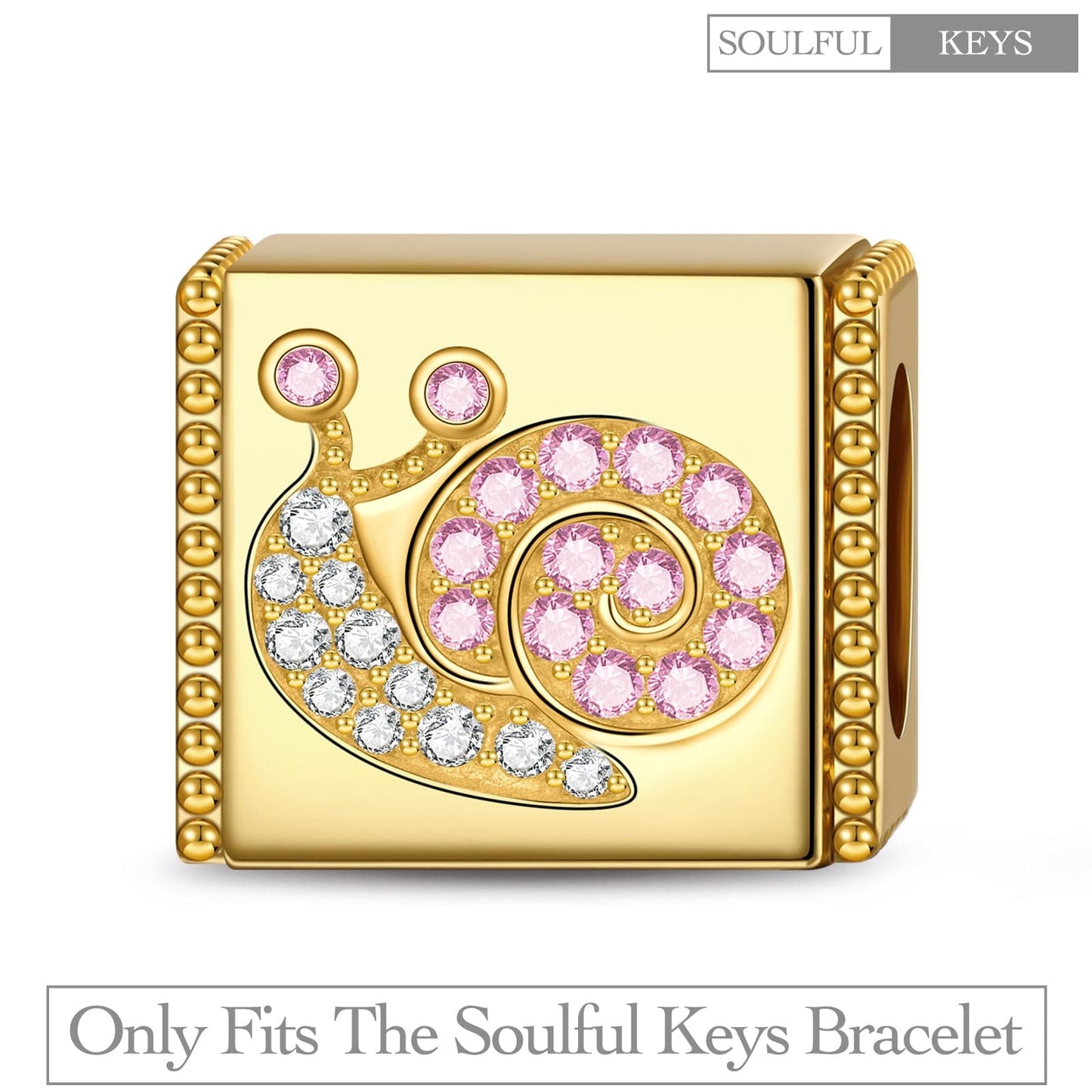 Quiet Snail Tarnish-resistant Silver Rectangular Charms In 14K Gold Plated