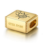 Vibrant Longhorn Beetle Tarnish-resistant Silver Rectangular Charms In 14K Gold Plated