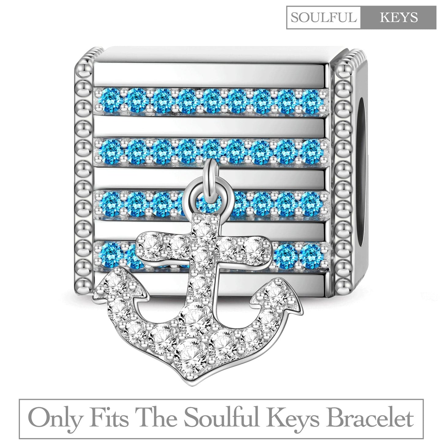 Oceanic Treasures Tarnish-resistant Silver Rectangular Charms In White Gold Plated