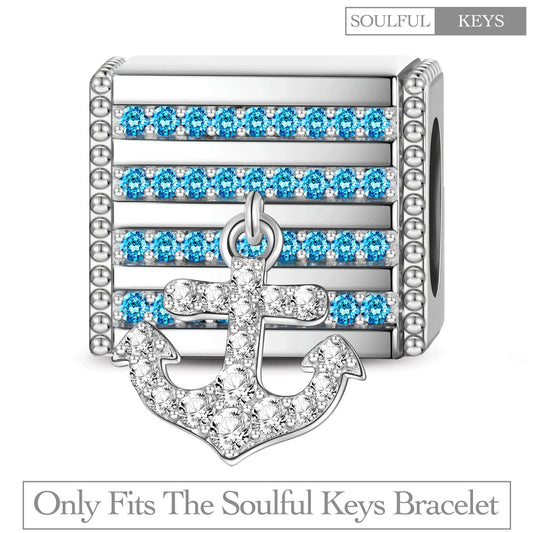 gon- Oceanic Treasures Tarnish-resistant Silver Rectangular Charms In White Gold Plated