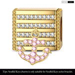 Oceanic Treasures Tarnish-resistant Silver Rectangular Charms In 14K Gold Plated