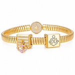 Oceanic Treasures Tarnish-resistant Silver Rectangular Charms In 14K Gold Plated