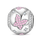 Starslit Butterfly Tarnish-resistant Silver Charms In White Gold Plated