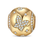 Starslit Butterfly Tarnish-resistant Silver Charms In 14K Gold Plated