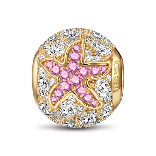 gona- Shimmering Starfish Tarnish-resistant Silver Charms In 14K Gold Plated