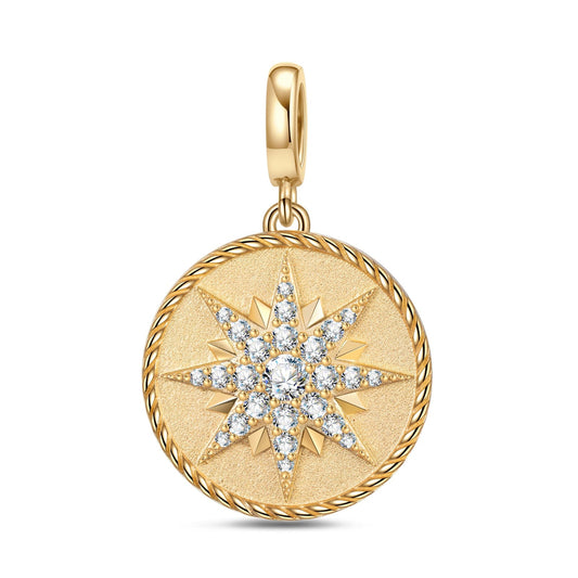 gon- Shining North Star Tarnish-resistant Silver Charms In 14K Gold Plated