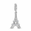 Eiffel Tower Tarnish-resistant Silver Dangle Charms In White Gold Plated