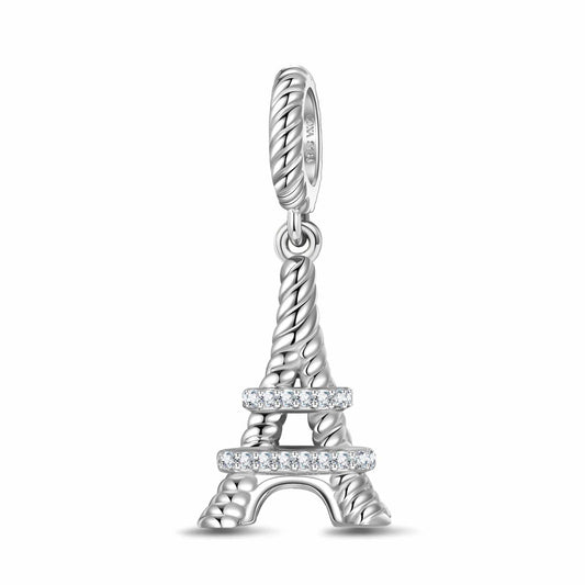 gon- Eiffel Tower Tarnish-resistant Silver Charms In White Gold Plated